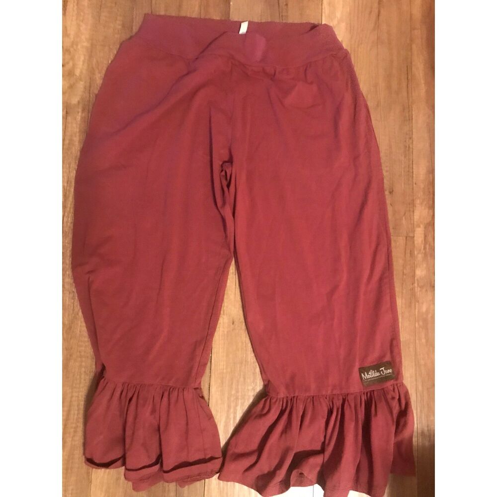 Matilda Jane Women's mauve 2XL flare ruffled pants